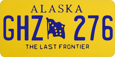AK license plate GHZ276