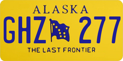 AK license plate GHZ277