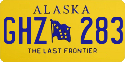 AK license plate GHZ283