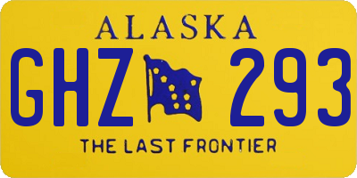 AK license plate GHZ293