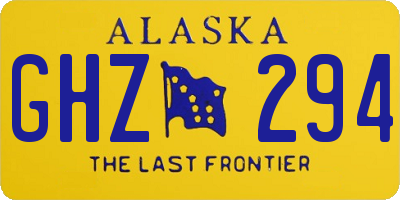AK license plate GHZ294