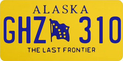 AK license plate GHZ310
