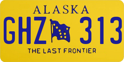AK license plate GHZ313