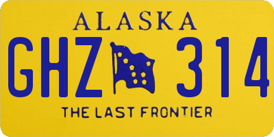 AK license plate GHZ314