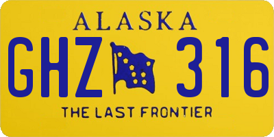 AK license plate GHZ316