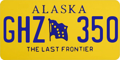 AK license plate GHZ350