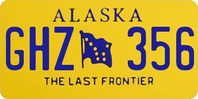 AK license plate GHZ356
