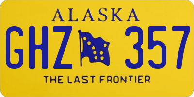 AK license plate GHZ357