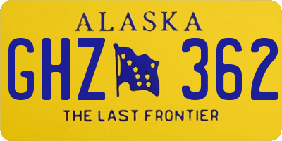 AK license plate GHZ362