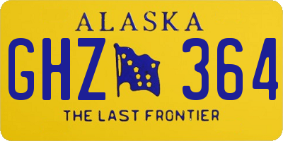 AK license plate GHZ364