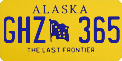 AK license plate GHZ365