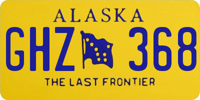 AK license plate GHZ368