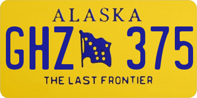 AK license plate GHZ375