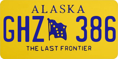 AK license plate GHZ386