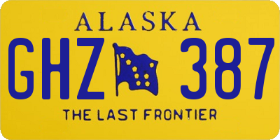 AK license plate GHZ387