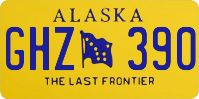 AK license plate GHZ390