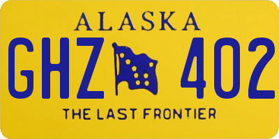 AK license plate GHZ402
