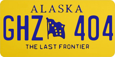 AK license plate GHZ404