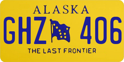 AK license plate GHZ406