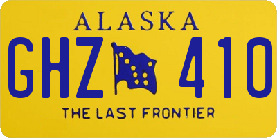 AK license plate GHZ410