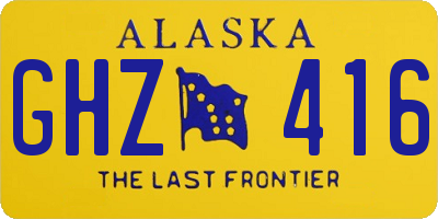 AK license plate GHZ416