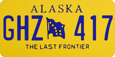 AK license plate GHZ417