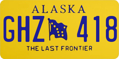 AK license plate GHZ418