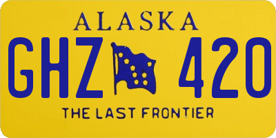 AK license plate GHZ420