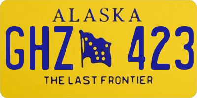 AK license plate GHZ423