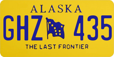 AK license plate GHZ435