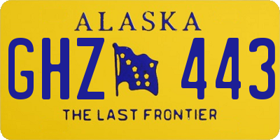AK license plate GHZ443