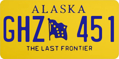 AK license plate GHZ451