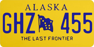 AK license plate GHZ455