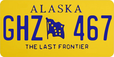 AK license plate GHZ467