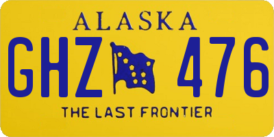 AK license plate GHZ476