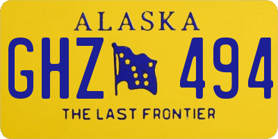 AK license plate GHZ494