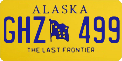 AK license plate GHZ499