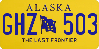 AK license plate GHZ503