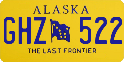 AK license plate GHZ522