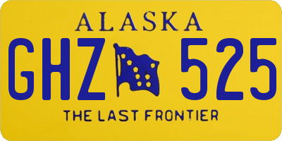 AK license plate GHZ525