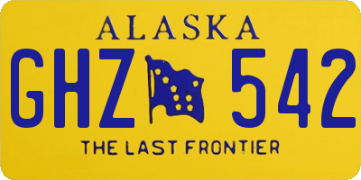AK license plate GHZ542