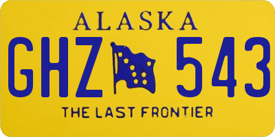 AK license plate GHZ543