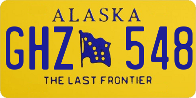 AK license plate GHZ548