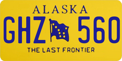 AK license plate GHZ560