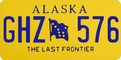 AK license plate GHZ576