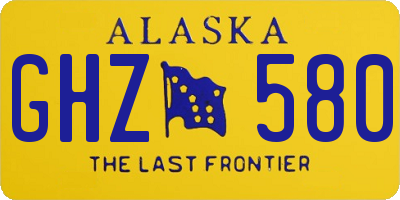 AK license plate GHZ580