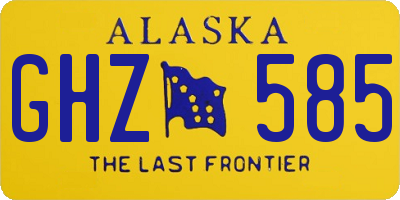 AK license plate GHZ585