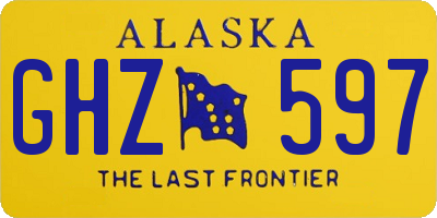 AK license plate GHZ597