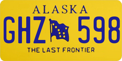 AK license plate GHZ598