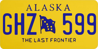 AK license plate GHZ599